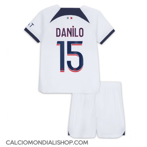 Maglie da calcio Paris Saint-Germain Danilo Pereira #15 Seconda Maglia Bambino 2023-24 Manica Corta (+ Pantaloni corti)